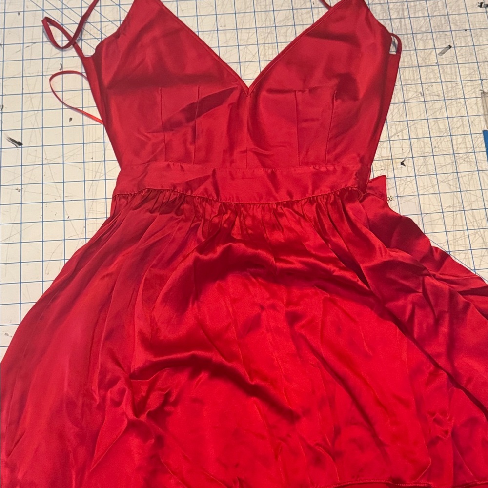 ONE by Contrarian Red Backless Dress